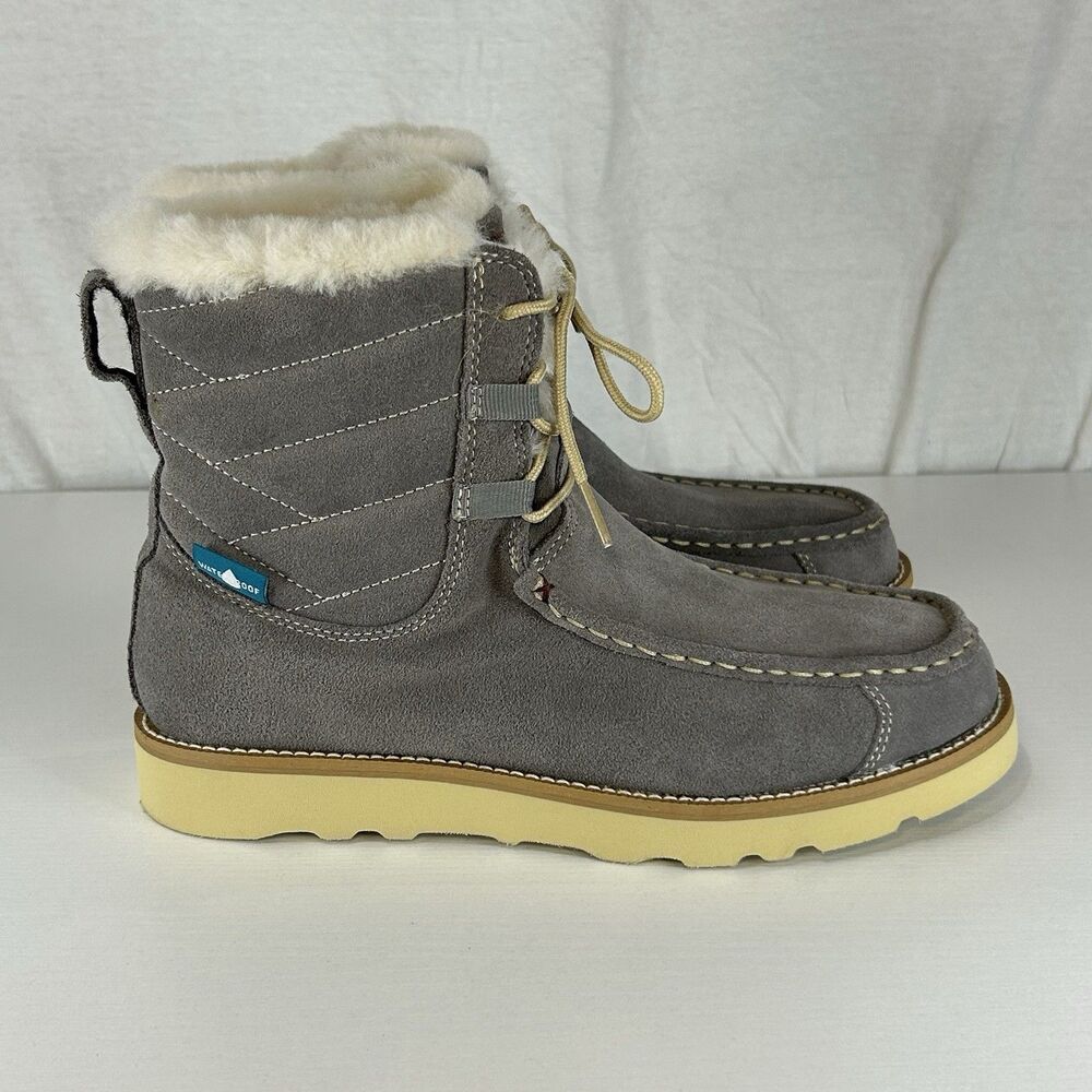 Twisted X Women's 6" Brushed Nickle Gray Fur Boot Suede Leather Waterproof Sz 8